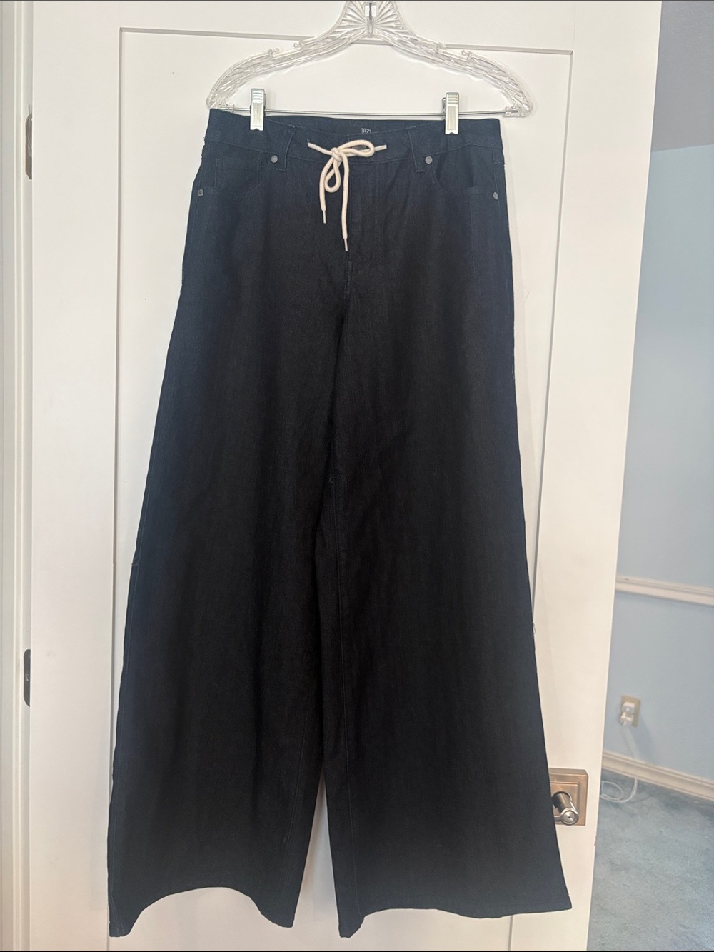 1822 Denim Dark BlueWide-Leg Drawstring Jeans Sz 6